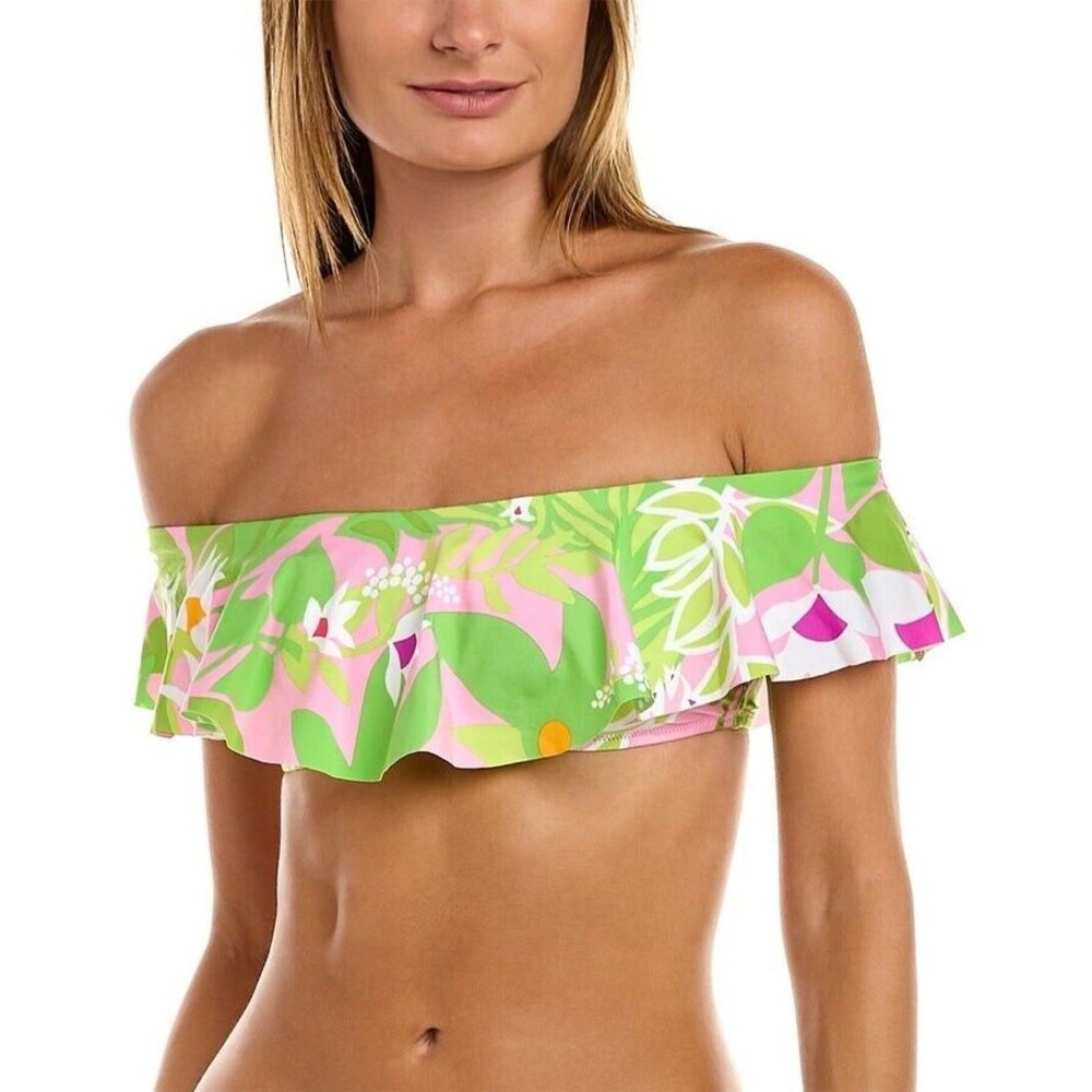 NWT Trina Turk MULTI COLOR La Palma Off the Shoulder BANDEAU  Swim Top, US 8